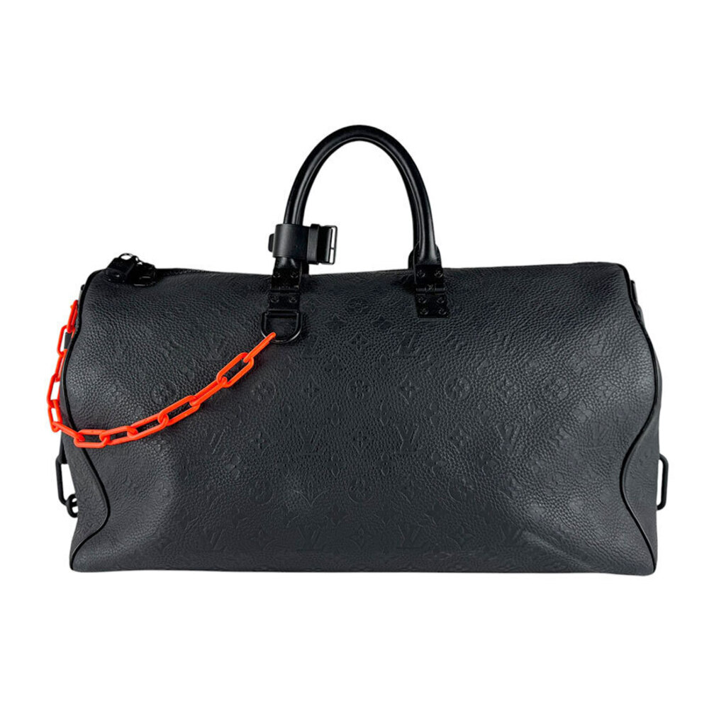 Louis Vuitton Boston bag Monogram Keepall Bandouliere Leather Black